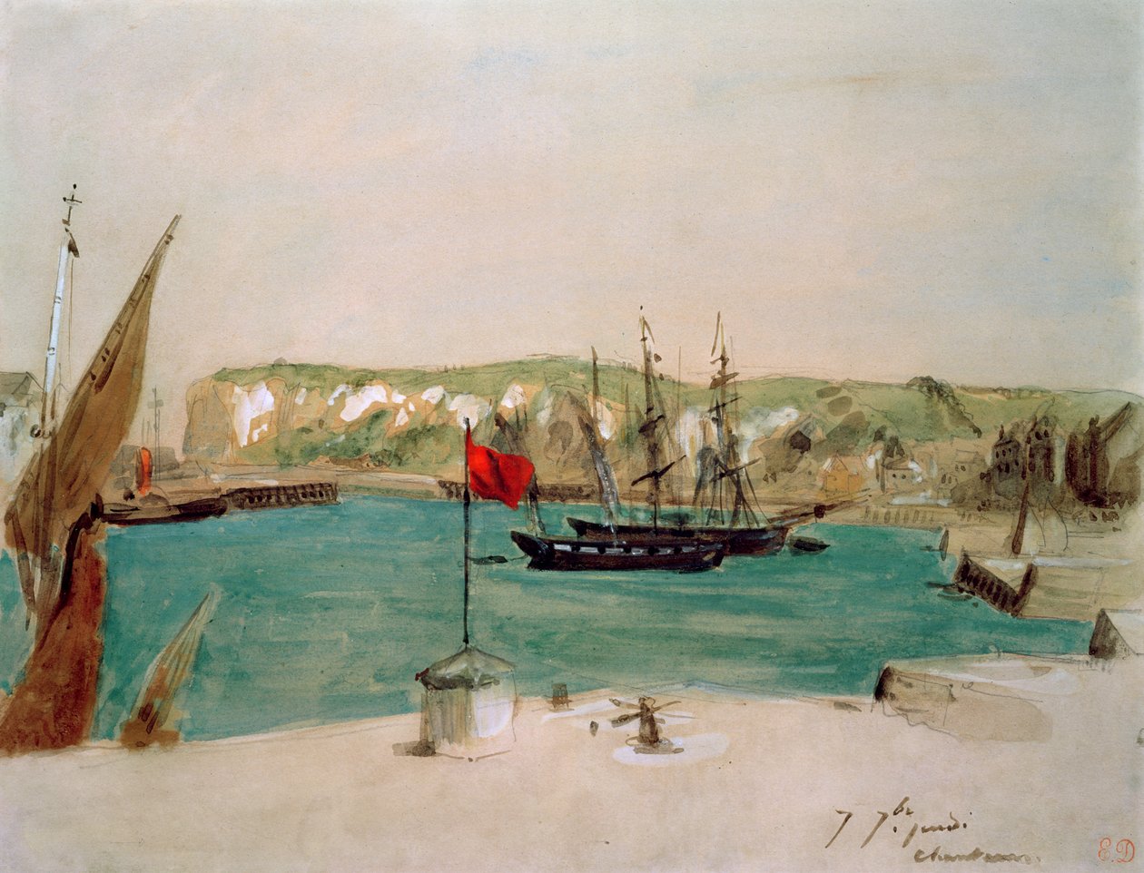 Dieppe : quai Duquesne - Ferdinand Victor Eugene Delacroix