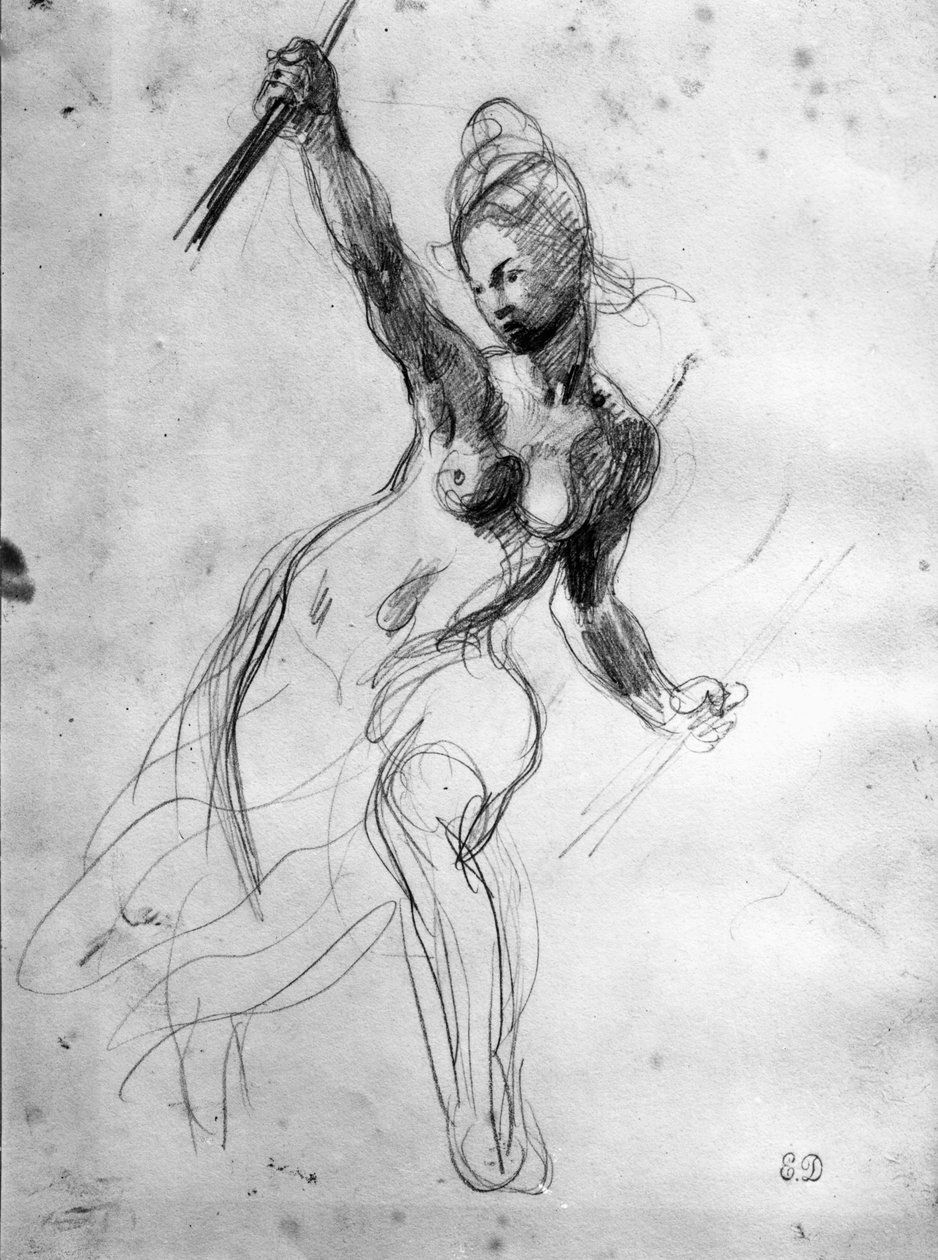 Nu féminin, étude pour La Liberté guidant le peuple - Ferdinand Victor Eugene Delacroix