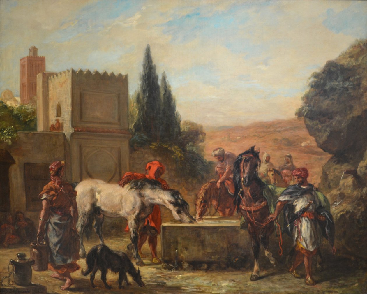 Chevaux à une fontaine - Ferdinand Victor Eugene Delacroix