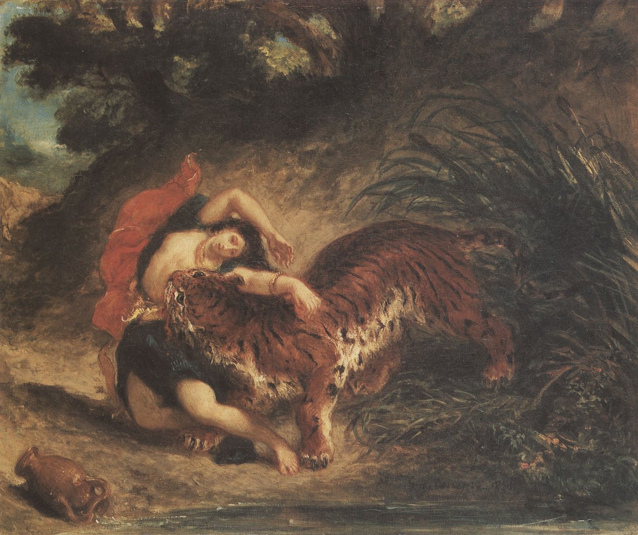 Indienne déchirée par un tigre - Ferdinand Victor Eugene Delacroix