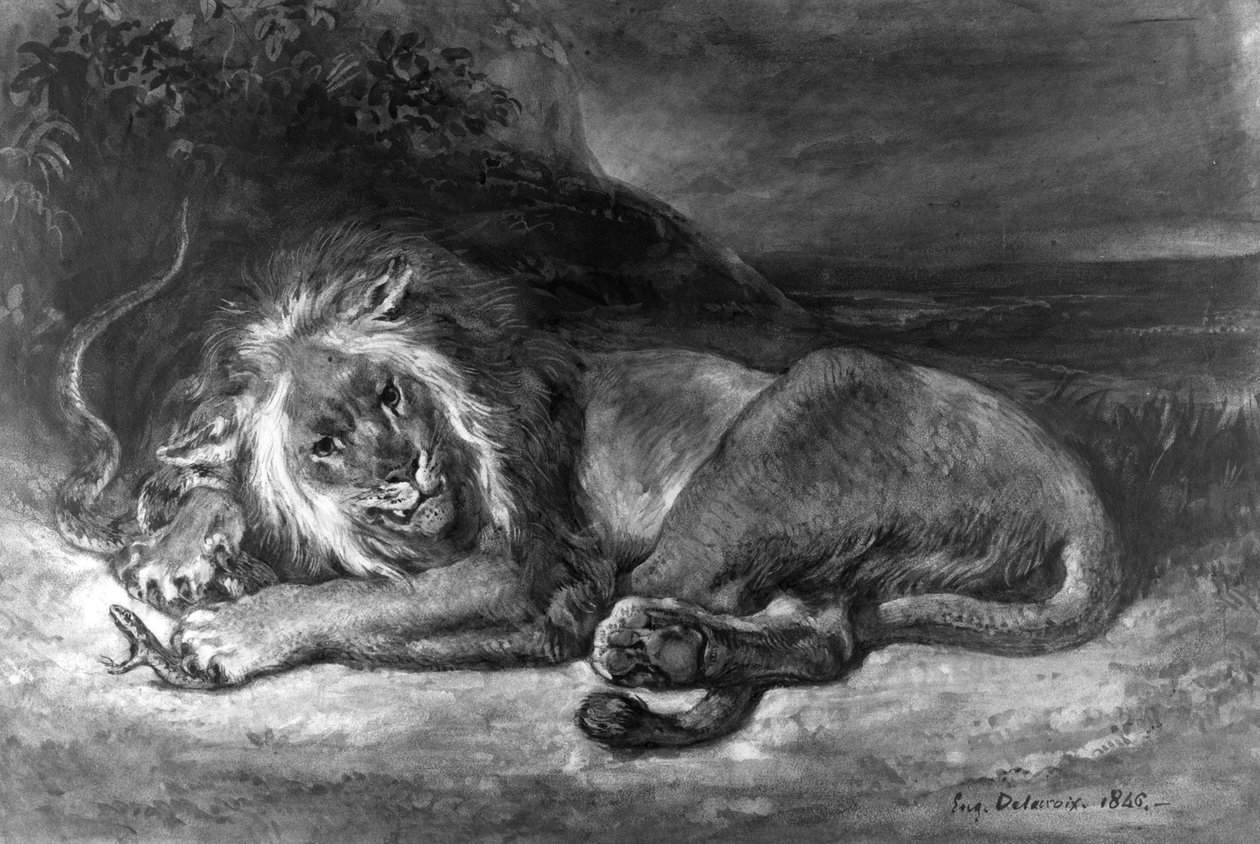Lion et serpent - Ferdinand Victor Eugene Delacroix