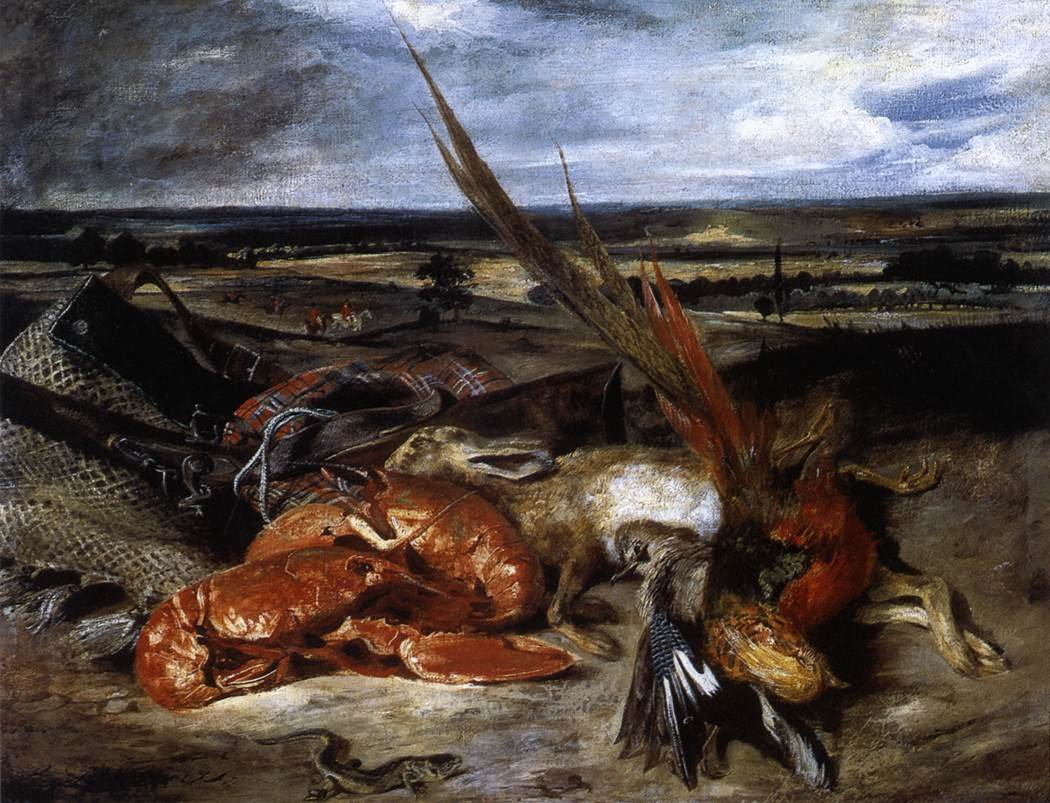 Nature morte avec homard - Ferdinand Victor Eugene Delacroix