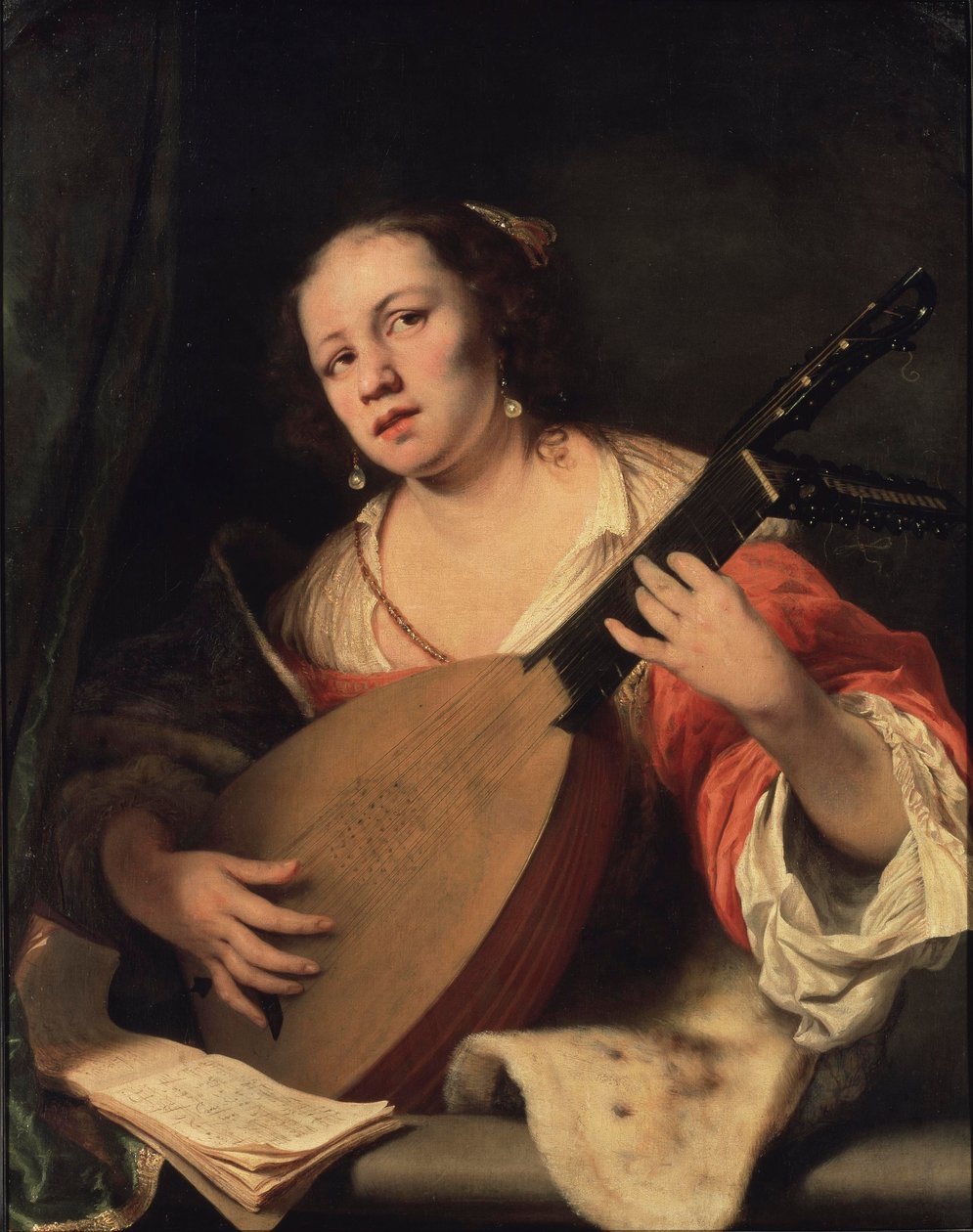 Une dame jouant du luth, 1654 - Ferdinand Bol