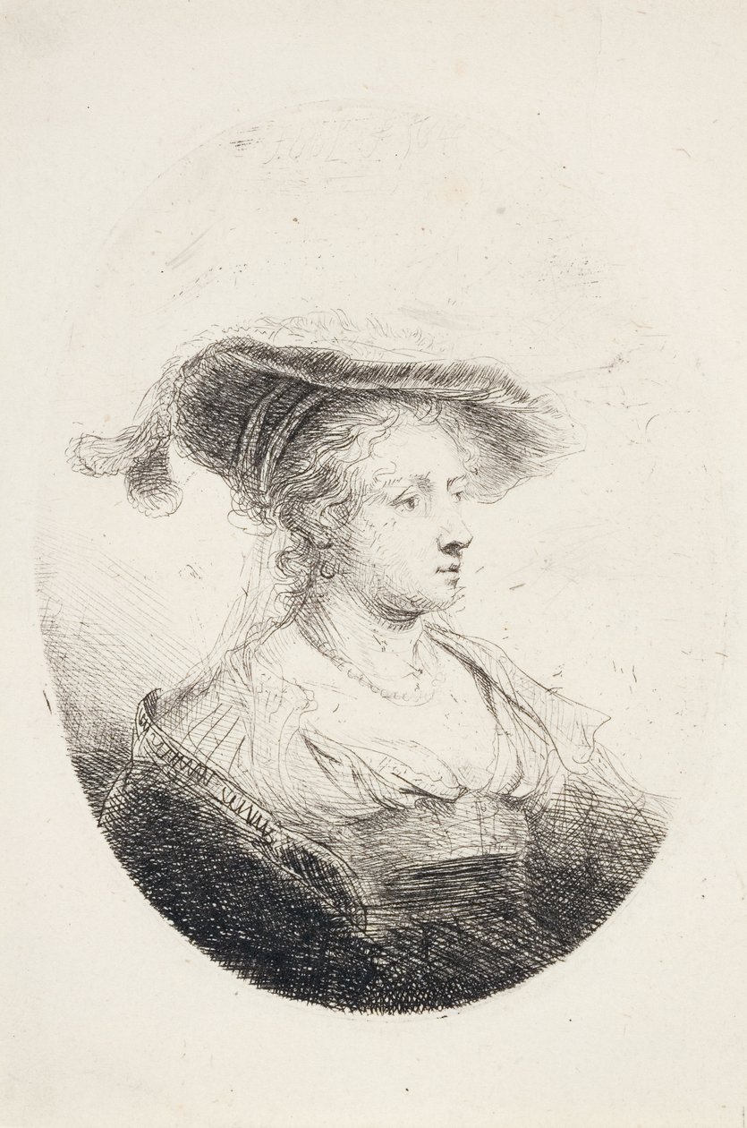 Jeune dame au chapeau à plumes, 1644 - Ferdinand Bol