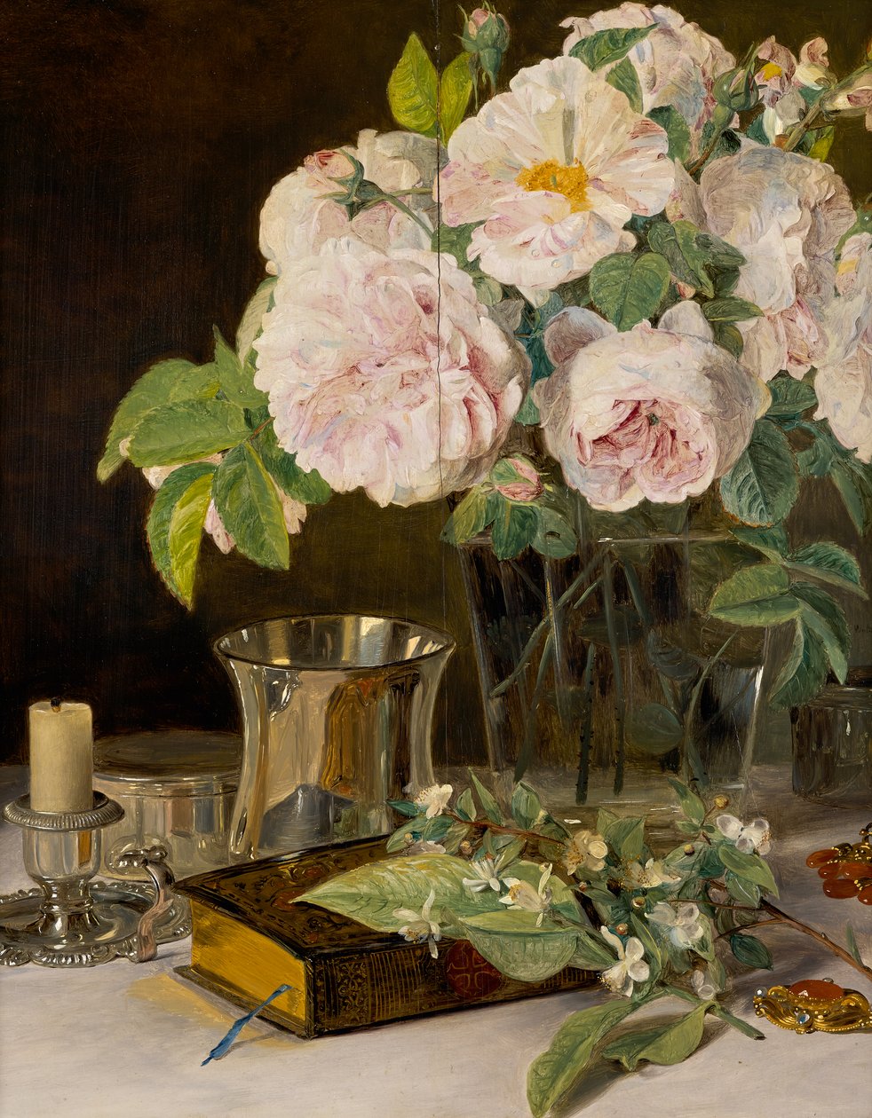 Roses dans un verre - Ferdinand Georg Waldmuller