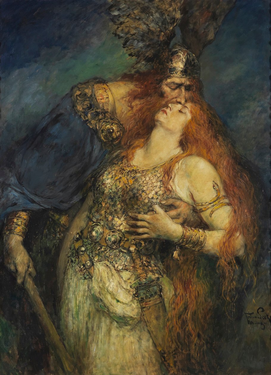 Adieux de Wotan à Brünhilde, vers 1910 - Ferdinand Leeke