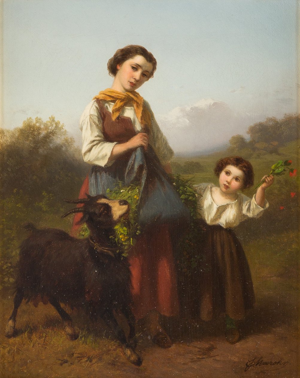Ferdinand Marohn Jeune bergère avec enfant - Ferdinand Marohn