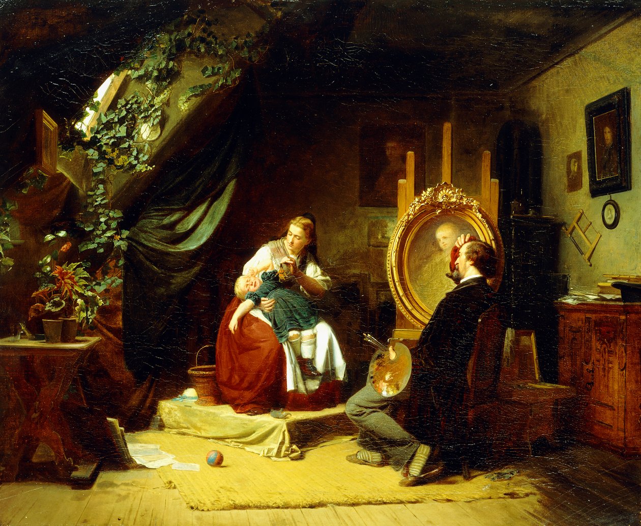 Le petit modèle agité, vers 1860-69 - Ferdinand Meyer Wismar