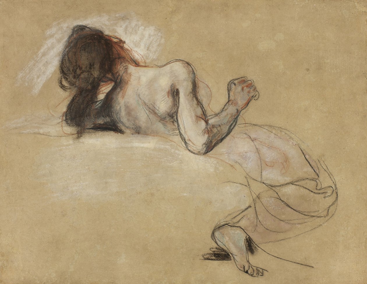 Femme accroupie, 1827 - Ferdinand Victor Eugene Delacroix