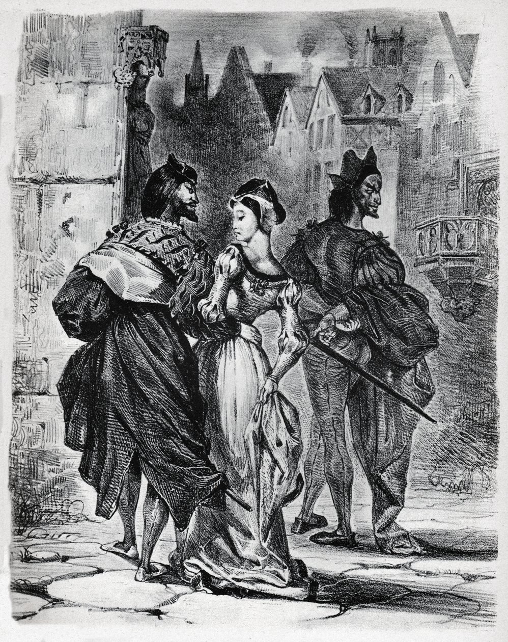 Faust, Gretschen et Méphistophélès - Ferdinand Victor Eugene Delacroix