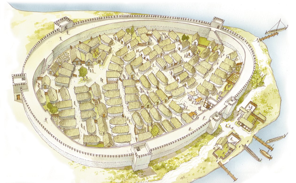 Grèce. Polis (ville) 8e siècle. Reconstruction - Fernando Aznar Cenamor