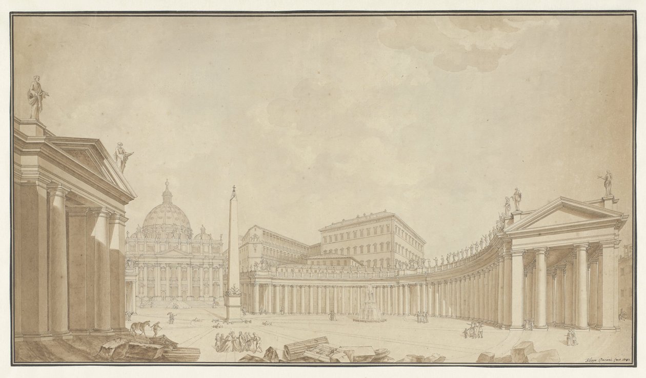 Vue de la place Saint-Pierre à Rome - Filippo Citaroni