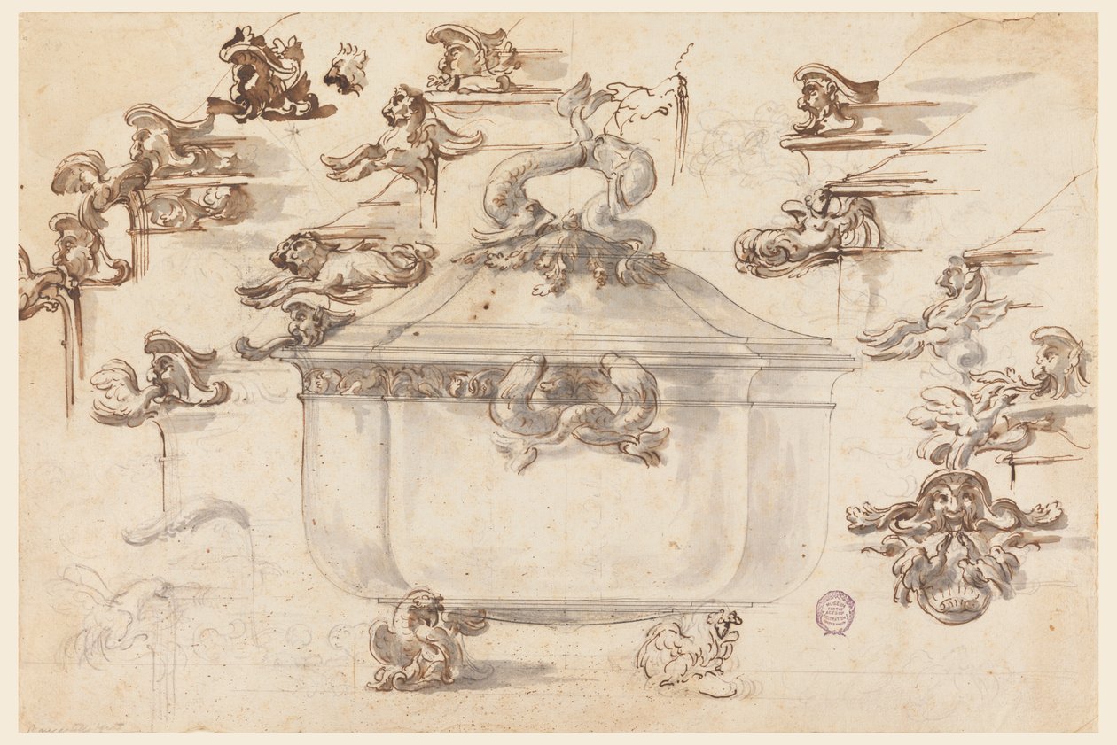 Dessins pour soupière en argent - Filippo Marchionni
