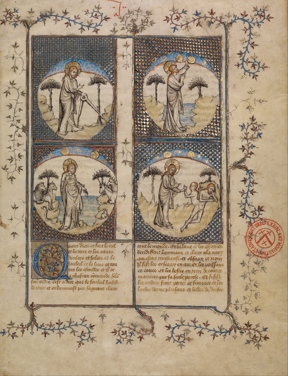 Scènes de la Création - First Master of the Bible historiale of Jean de Berry