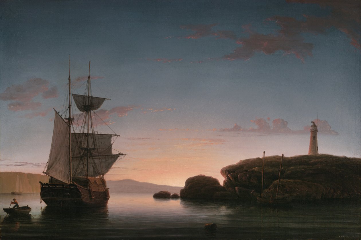 Phare à Camden, Maine, 1851 - Fitz Henry Lane