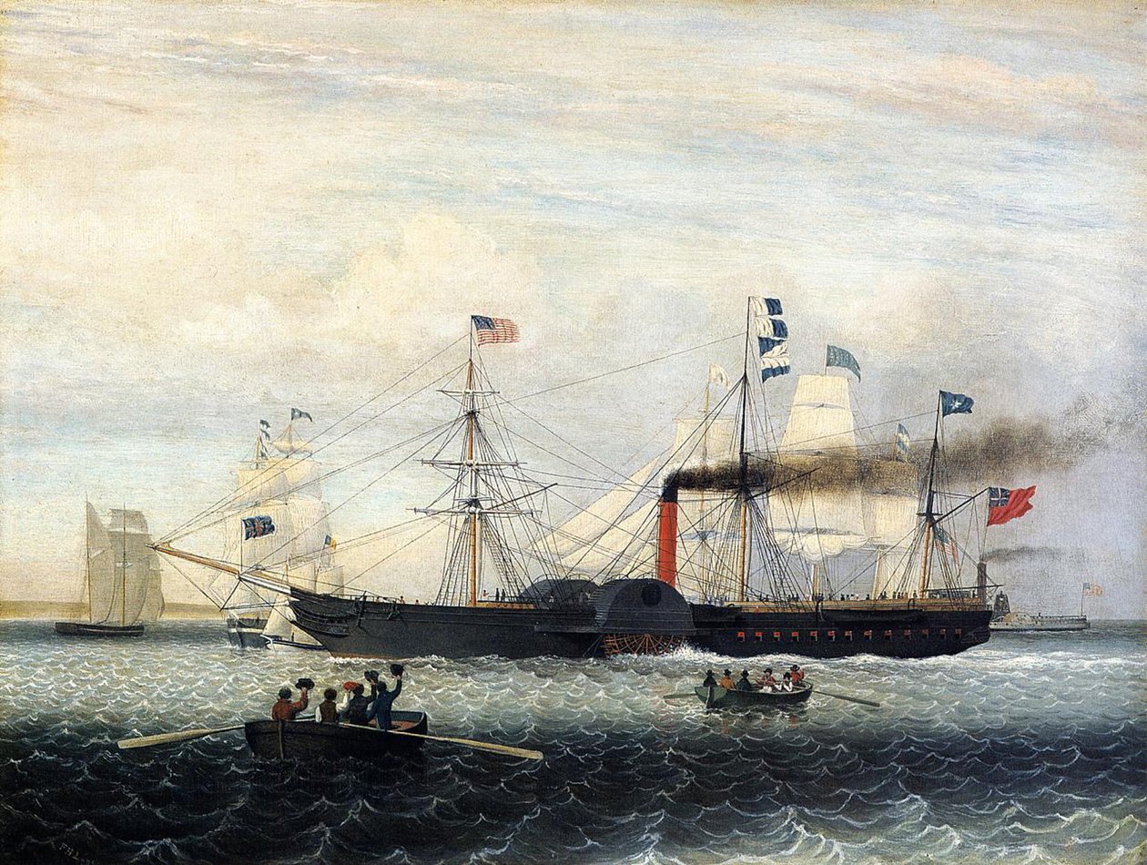 Le Britannia entrant dans le port de Boston, 1848 - Fitz Henry Lane