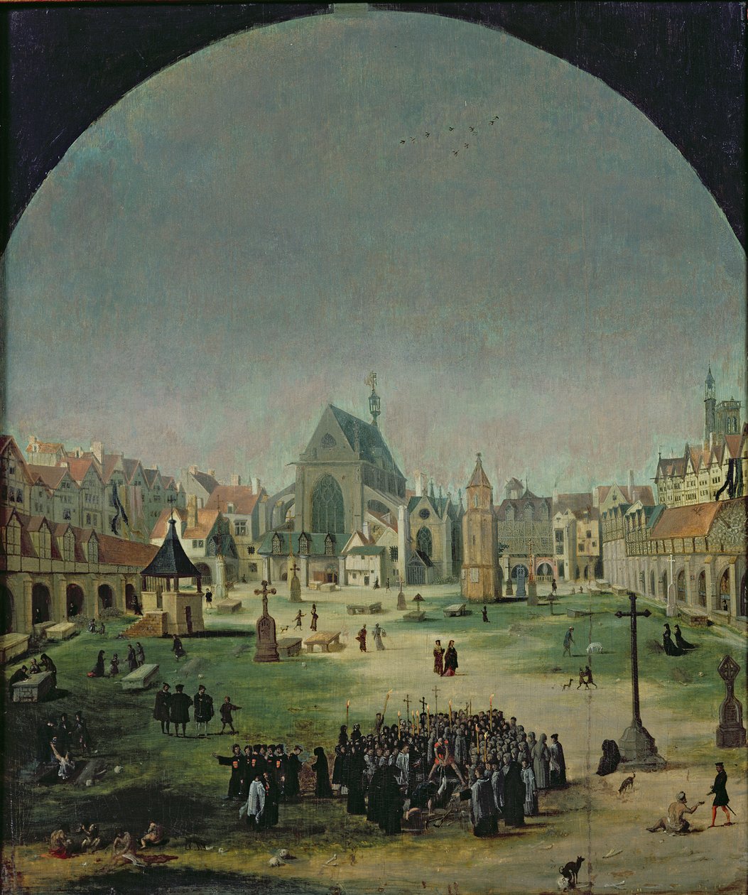 Le cimetière des Innocents et la fosse commune sous le règne de François Ier - Flemish School