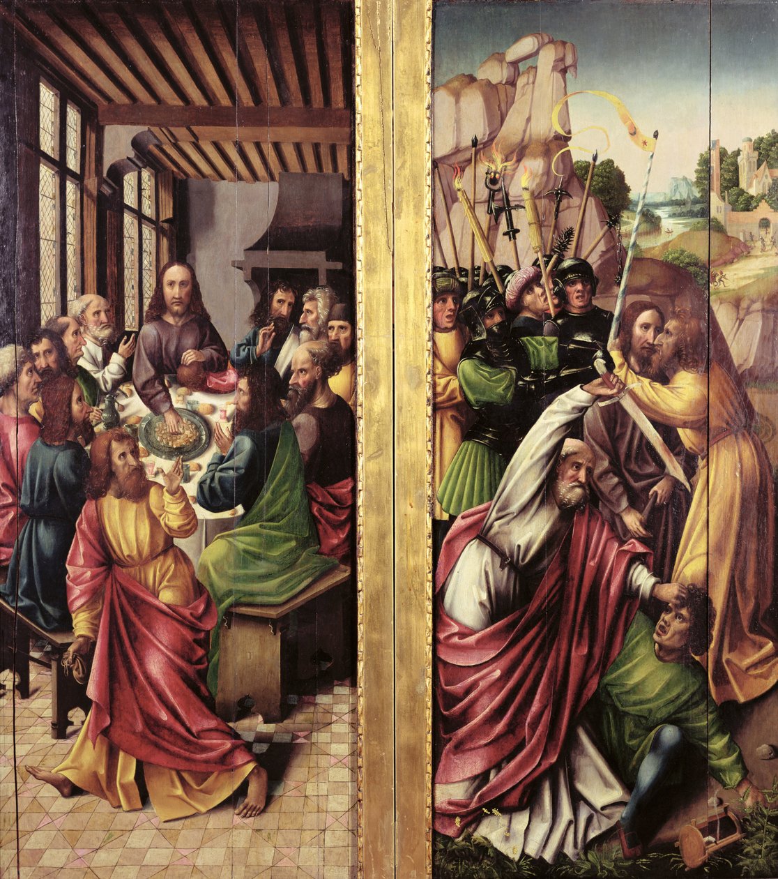 Baiser de Judas et Dernière Cène, vers 1500 - Flemish School