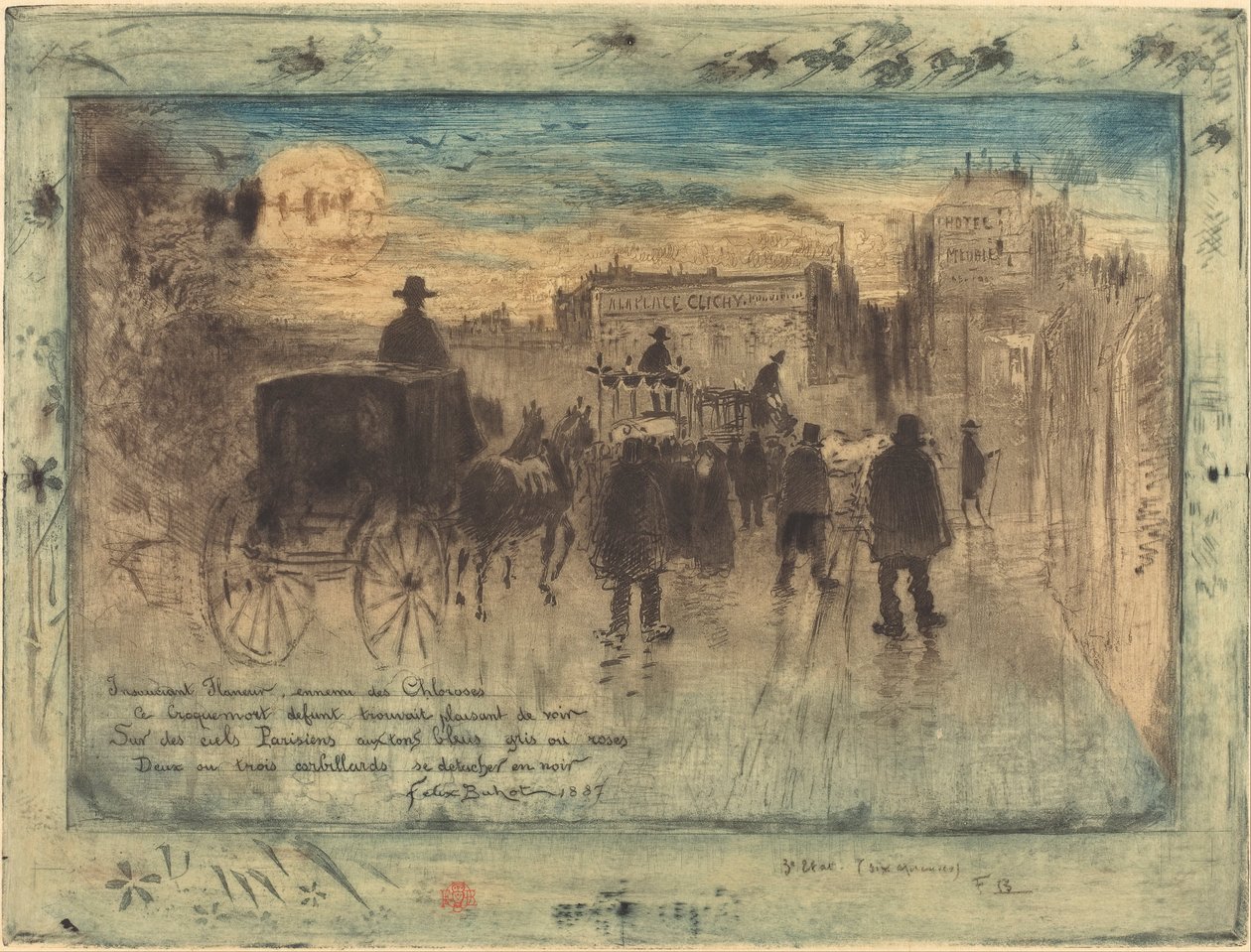 Convoi funèbre au boulevard de Clichy - Felix Hilaire Buhot