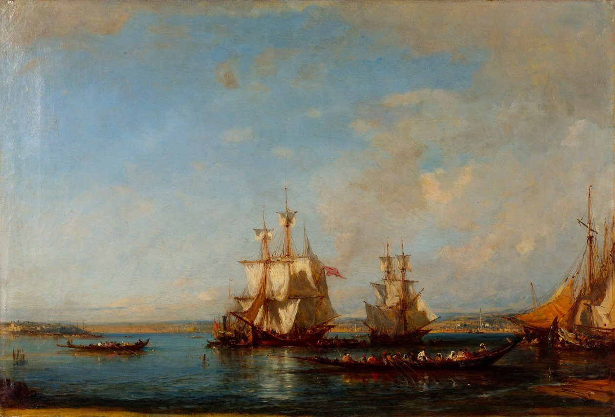 Caïques et voiliers au Bosphore - Félix Ziem