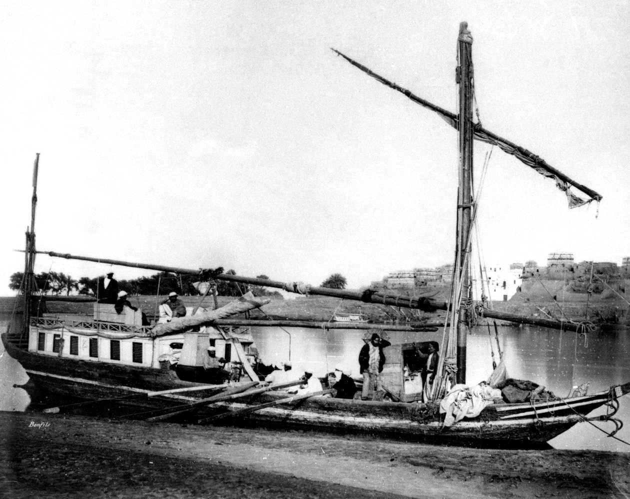Bateau sur le Nil, Égypte, 1878 - Félix Bonfils