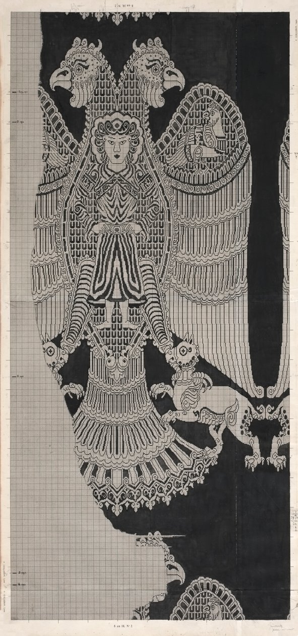 Dessin schématique de soie Buyide (1962.264) - Félix Guichert