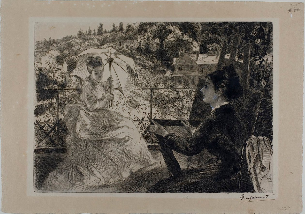La terrasse de la Villa Brancas - Félix Henri Bracquemond