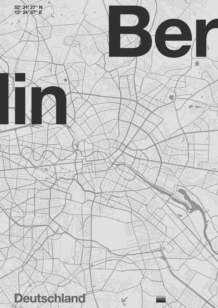 Carte minimale de Berlin - Florent Bodart