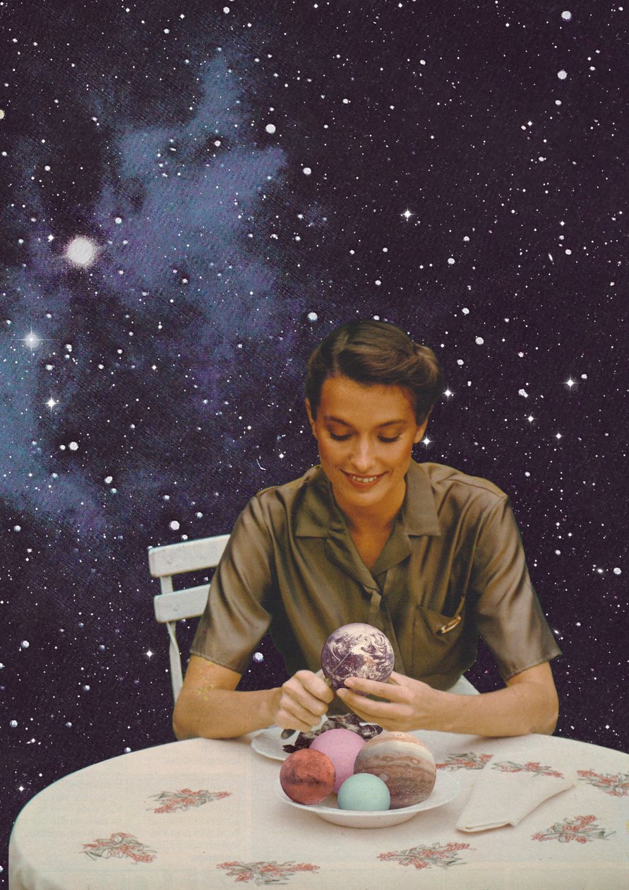 Femme épluchant la terre, 2020 (collage) - Florent Bodart