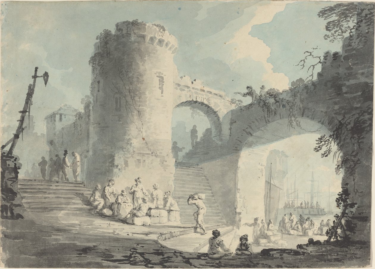 Scène de port - Follower of Claude Joseph Vernet