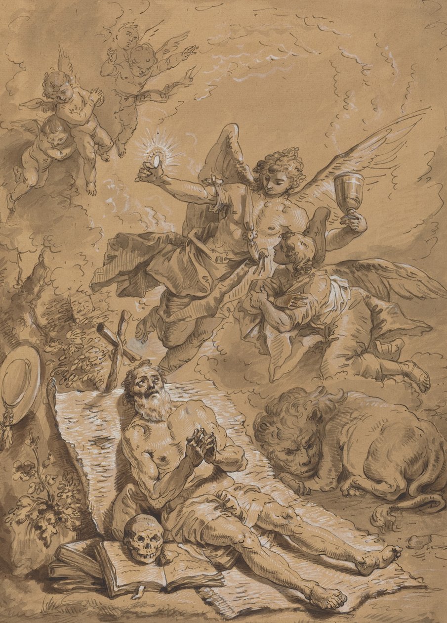 Dernière communion de Saint Jérôme - Follower of Francesco Fontebasso