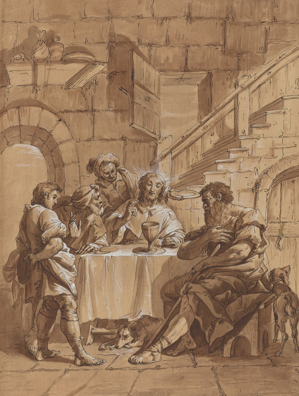 Supper à Emmaüs - Follower of Francesco Fontebasso