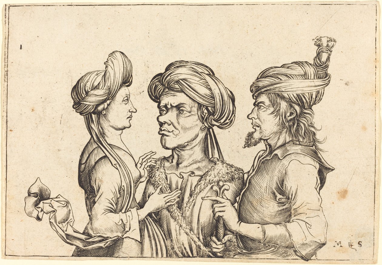 Trois figures orientales - Follower of Martin Schongauer