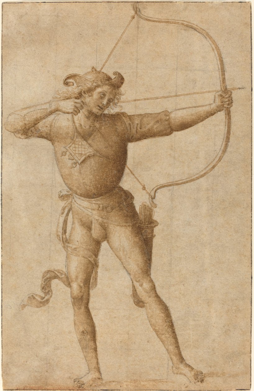 Archer bandant un arc - Follower of Pietro Perugino