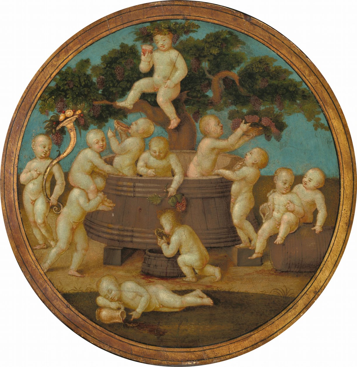 Putti avec un pressoir à vin - Follower of Raphael