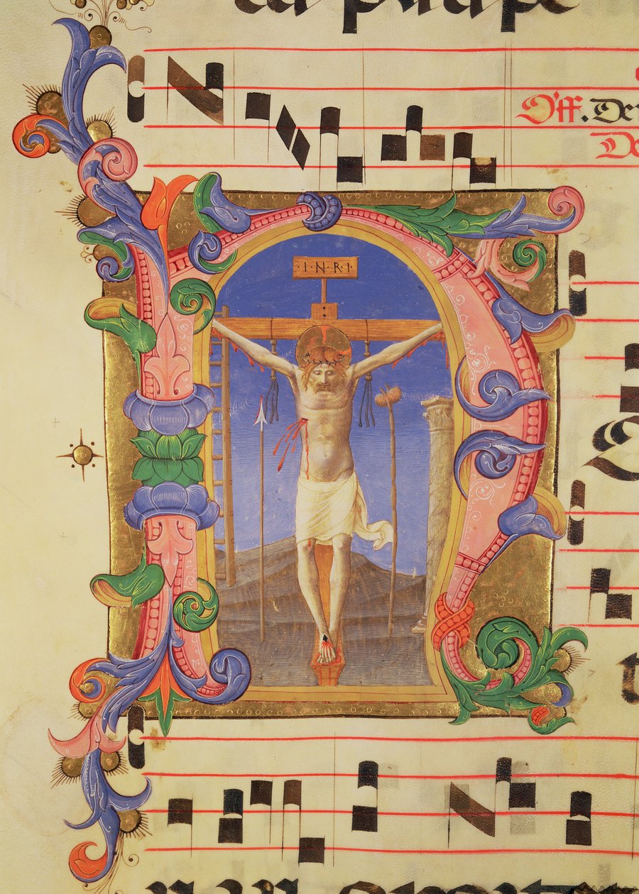 La Crucifixion dans une initiale historiée 