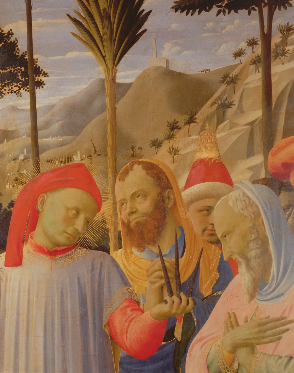 Retable de Santa Trinita, détail montrant un groupe d