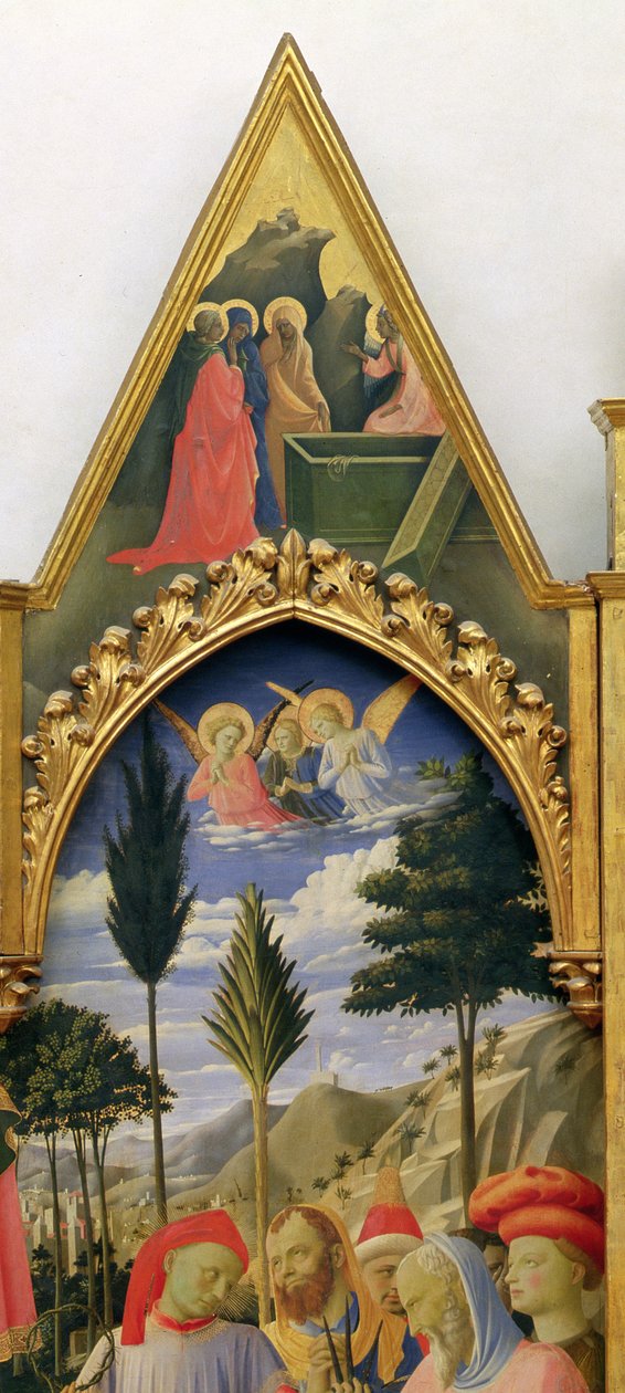 Retable de Santa Trinita, cadre et pinacles par Lorenzo Monaco Piero di Giovanni c.1370-1425 terminé c.1434 (détail) - Fra Angelico