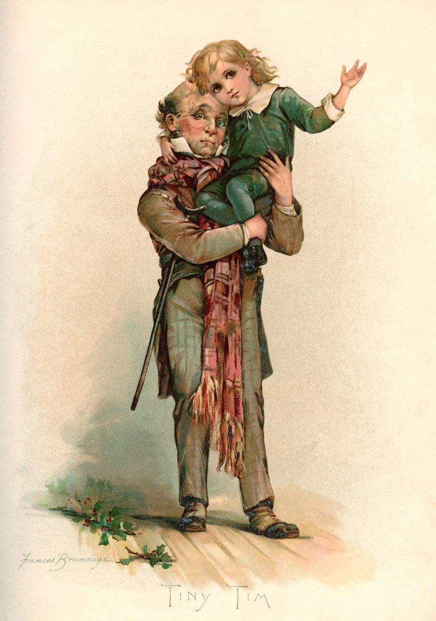 Bob Cratchit portant Tiny Tim - Frances Brundage