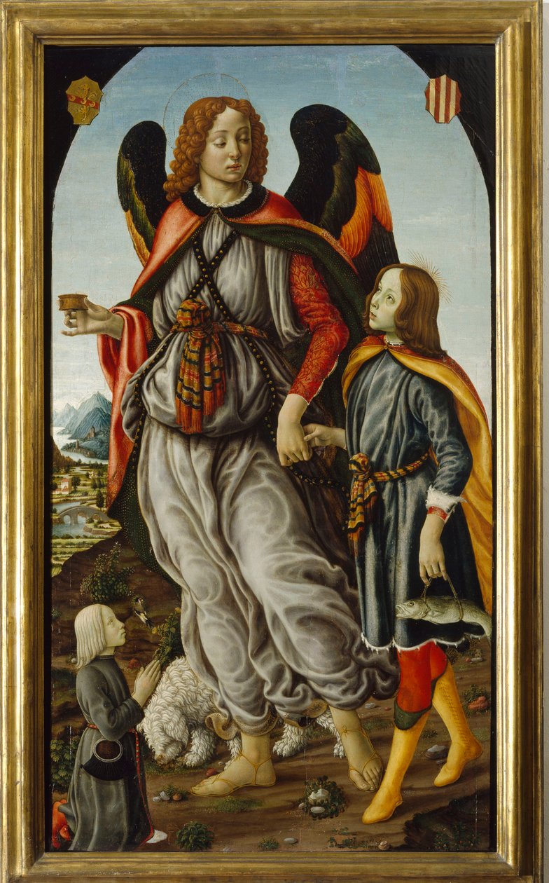 Archange Raphaël avec Tobie et un jeune homme - Francesco Botticini