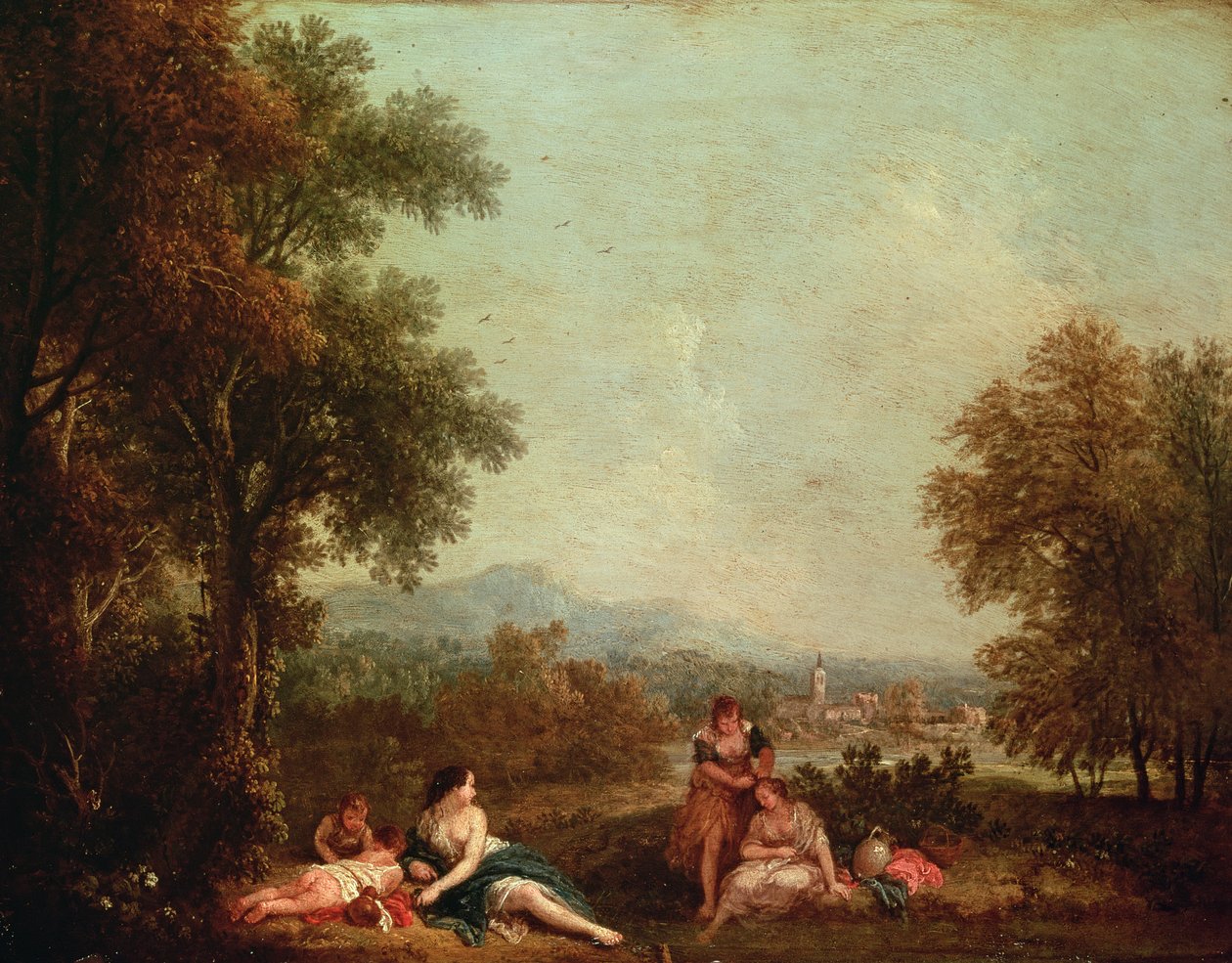 Figures classiques dans un paysage italien - Francesco Zuccarelli