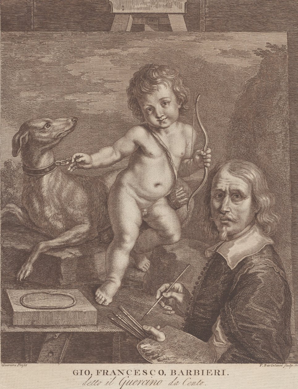 Autoportrait de Guercino - Francesco Bartolozzi