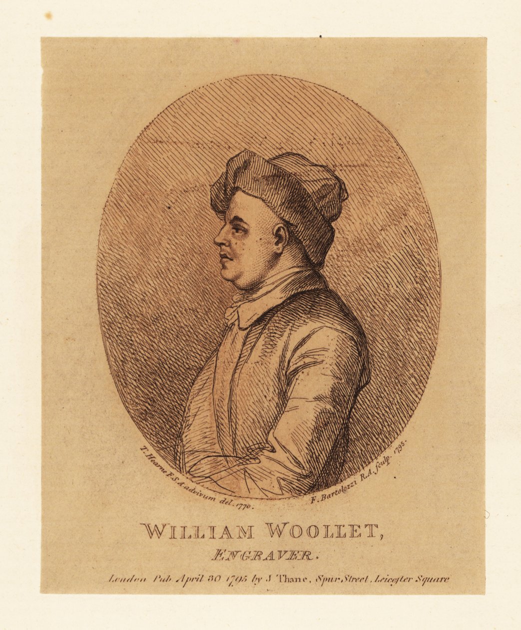 Portrait de William Woollet, graveur anglais - Francesco Bartolozzi