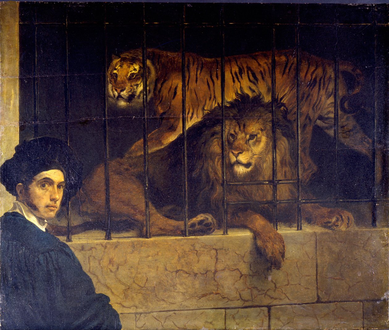 Autoportrait au tigre et au lion - Francesco Hayez