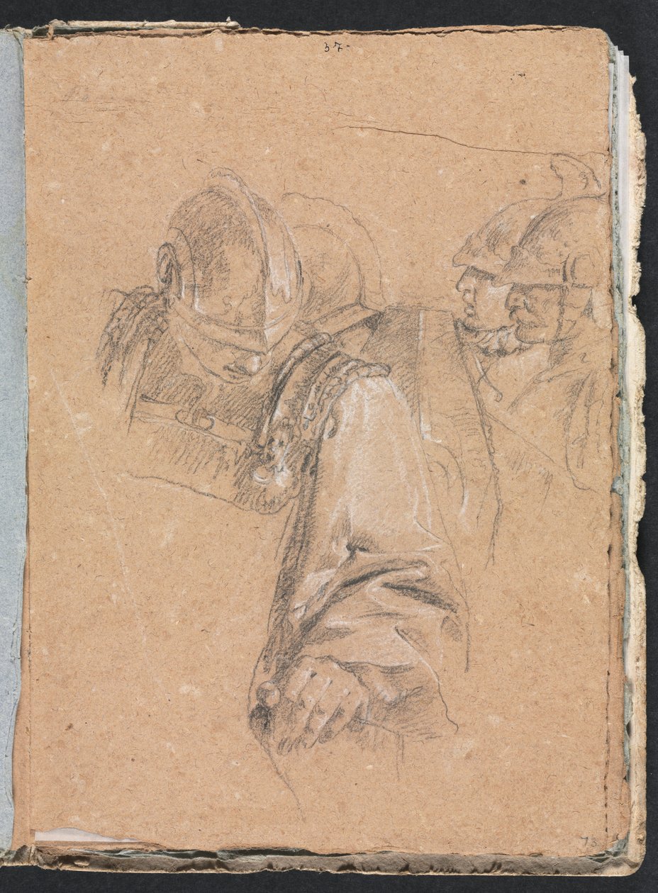 Carnet de croquis de Vérone : Soldats page 73, 1760 - Francesco Lorenzi
