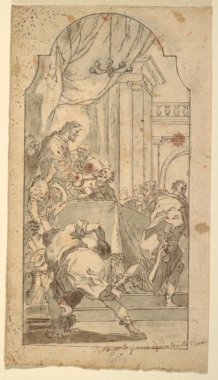 Dessin, La Cène, 1746-86 - Francesco Saverio Mergolo