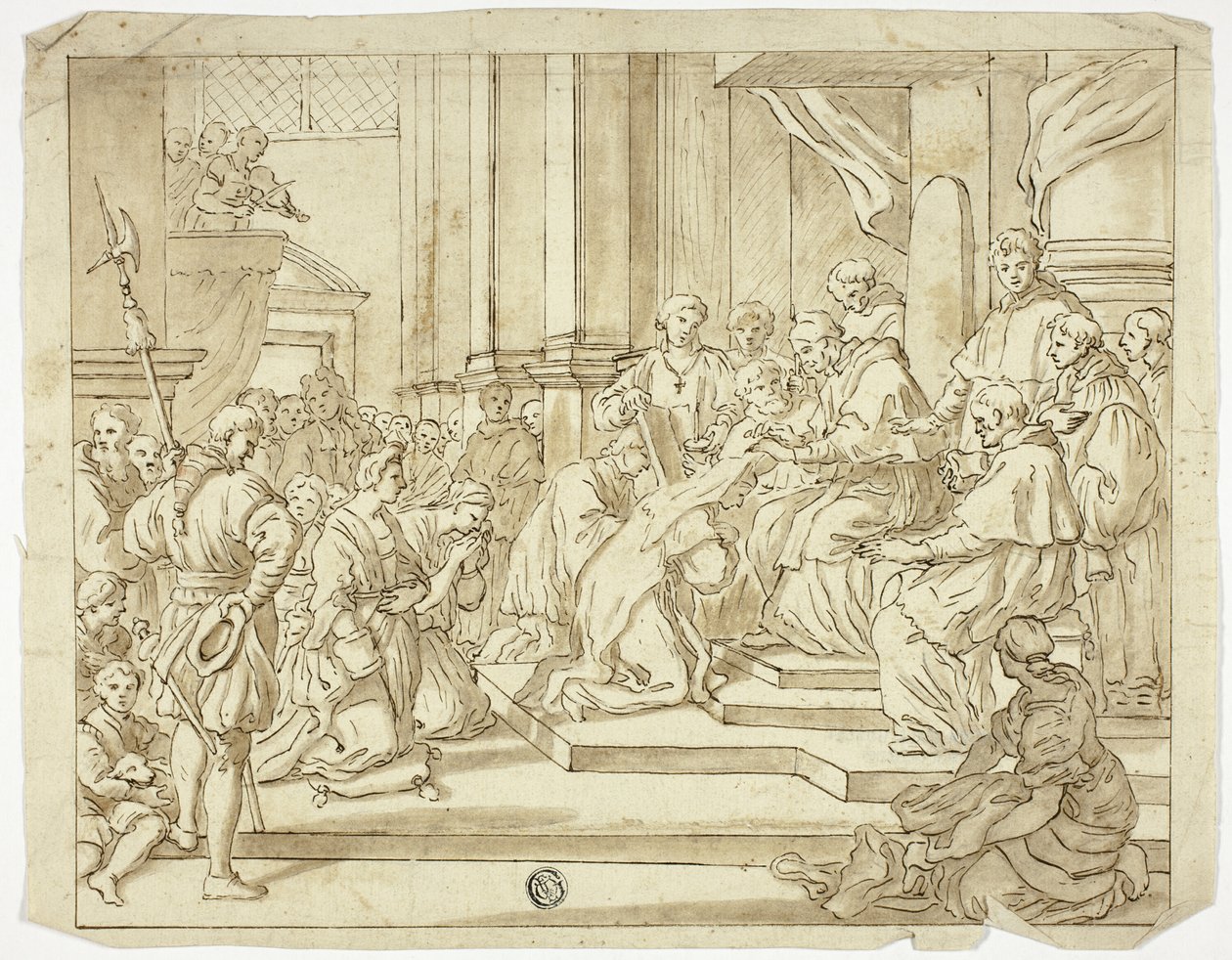 Le pape bénit une religieuse - Francesco Solimena