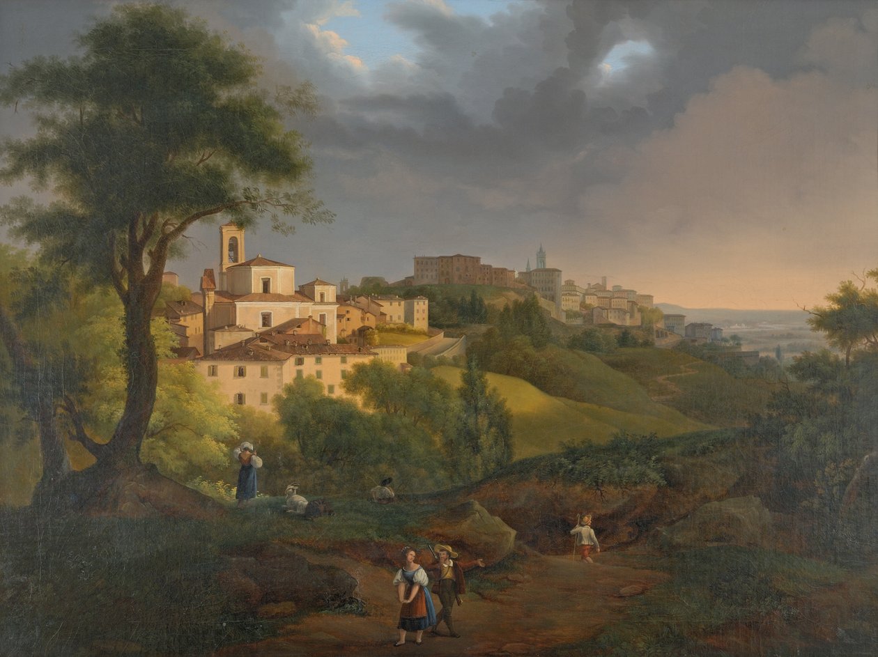 Vue du Borgo, Canale à Bergame - Francesco Trecourt