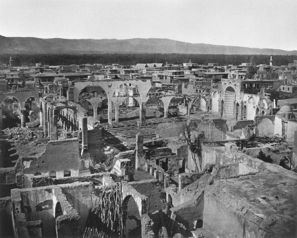 Vue de la zone chrétienne, ville de Damas après l