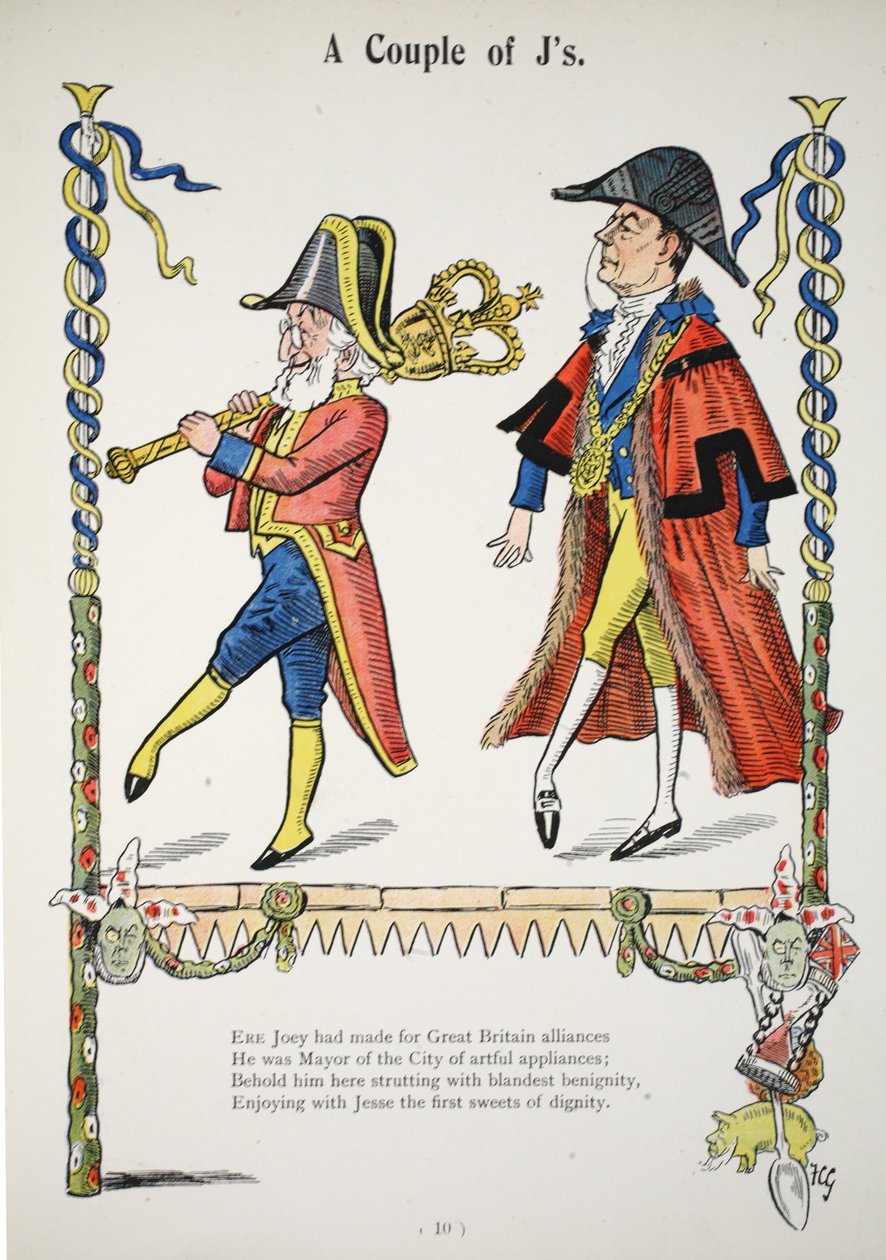 Un couple de J, illustration de The Struwwelpeter Alphabet, vers de Harold Begbie (1871-1929) - Francis Carruthers Gould